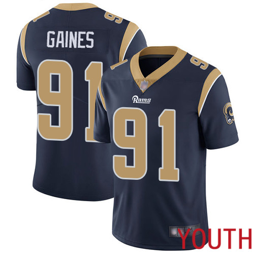 Los Angeles Rams Limited Navy Blue Youth Greg Gaines Home Jersey NFL Football #91 Vapor Untouchable
